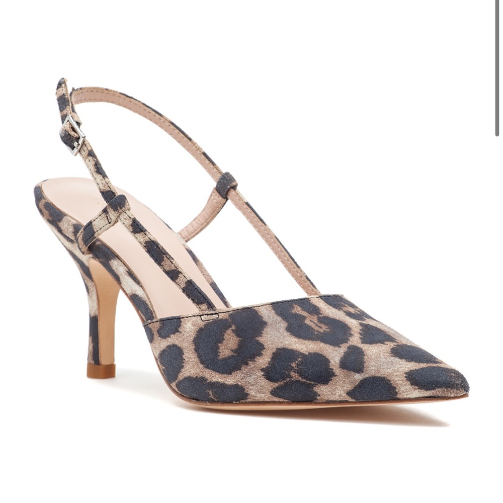 Loeffler Randall Leopard Print Slingback Pumps in Black and Tan